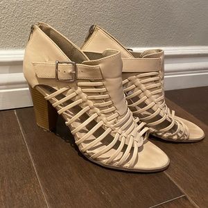 Cream Stappy Heels